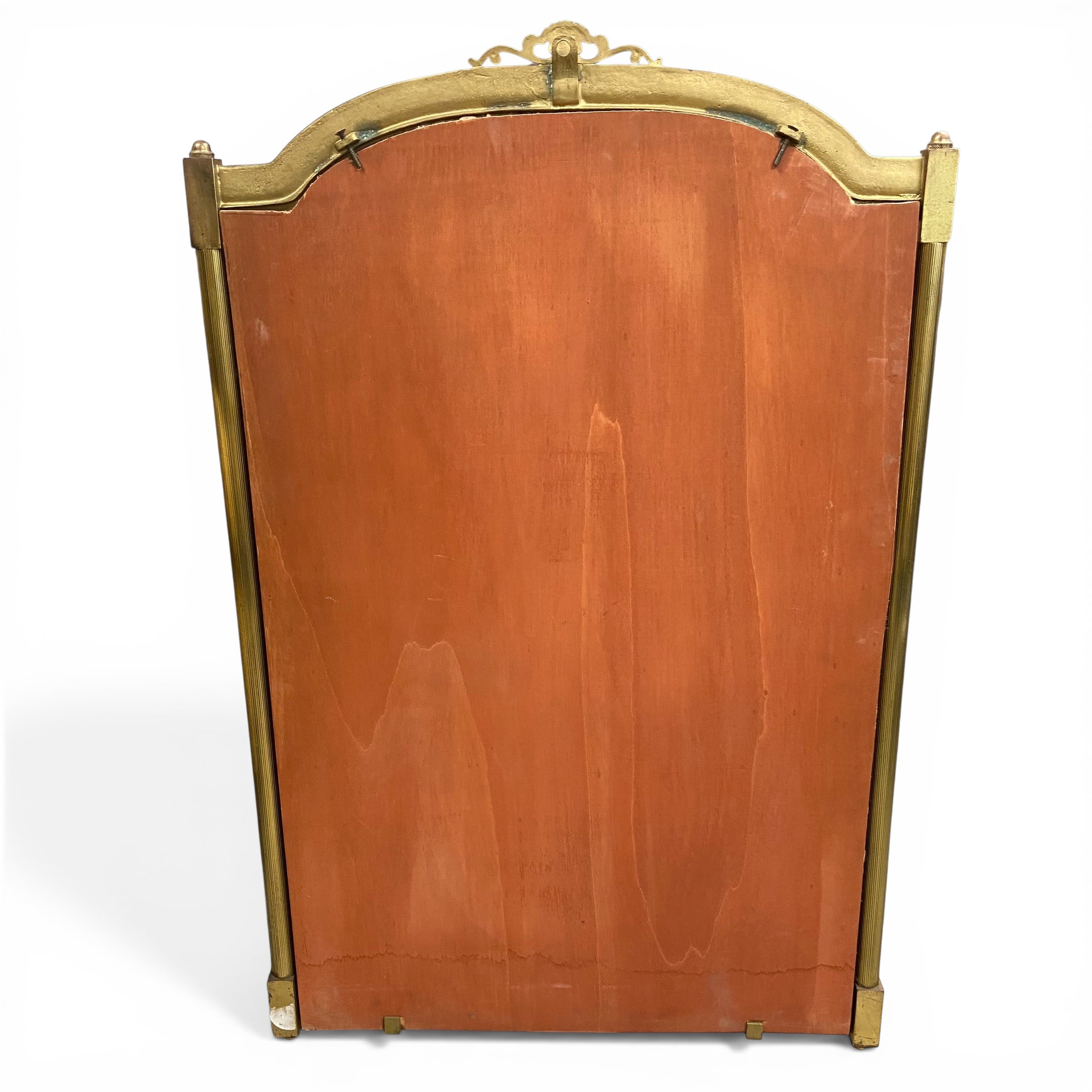 A vintage wall mirror with shaped plate in a 19th century style brass frame. 98x62cm. - Image 3 of 3