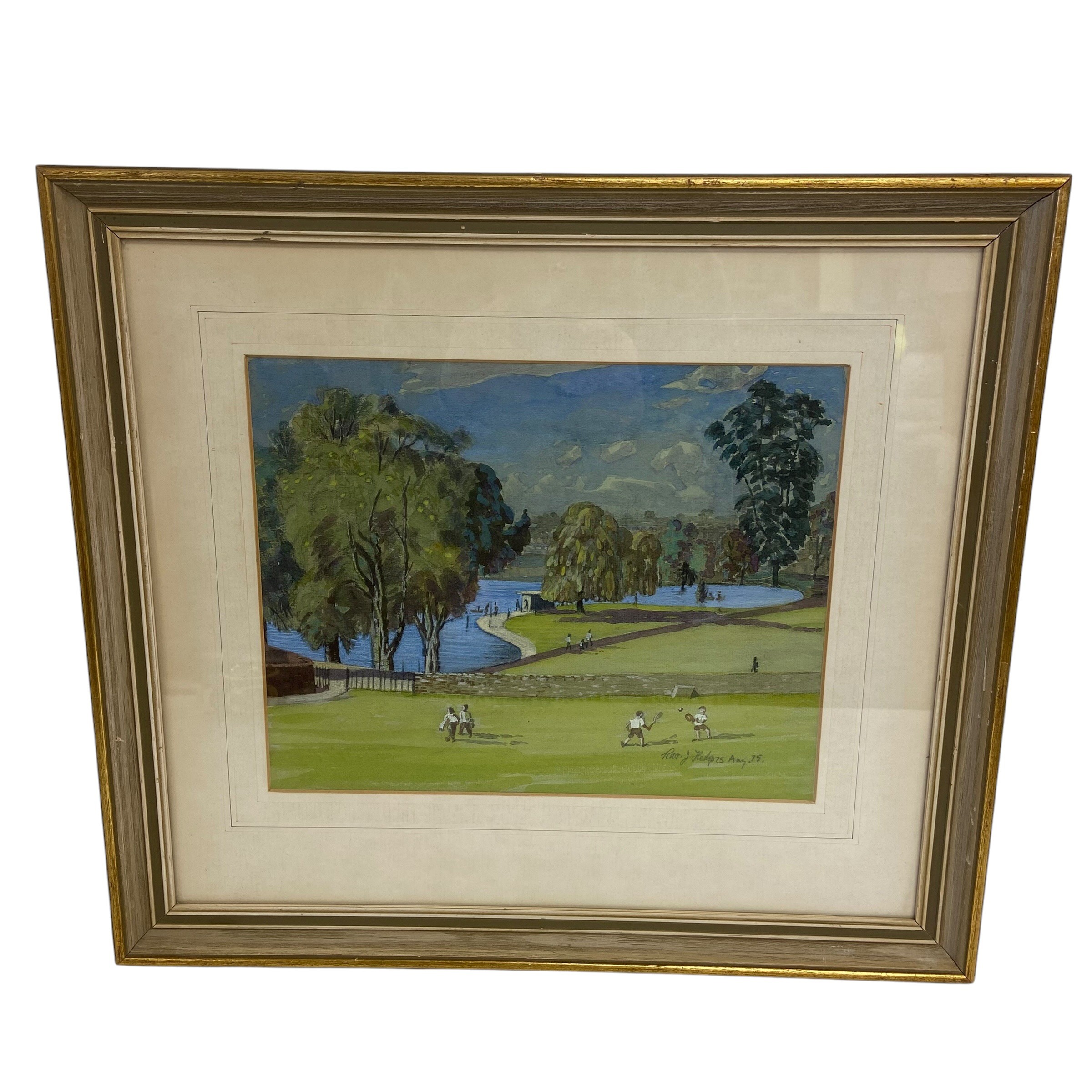 A mixed lot to include a 1970s watercolour titled 'Colchester Castle Park' together with a 20th - Image 2 of 14