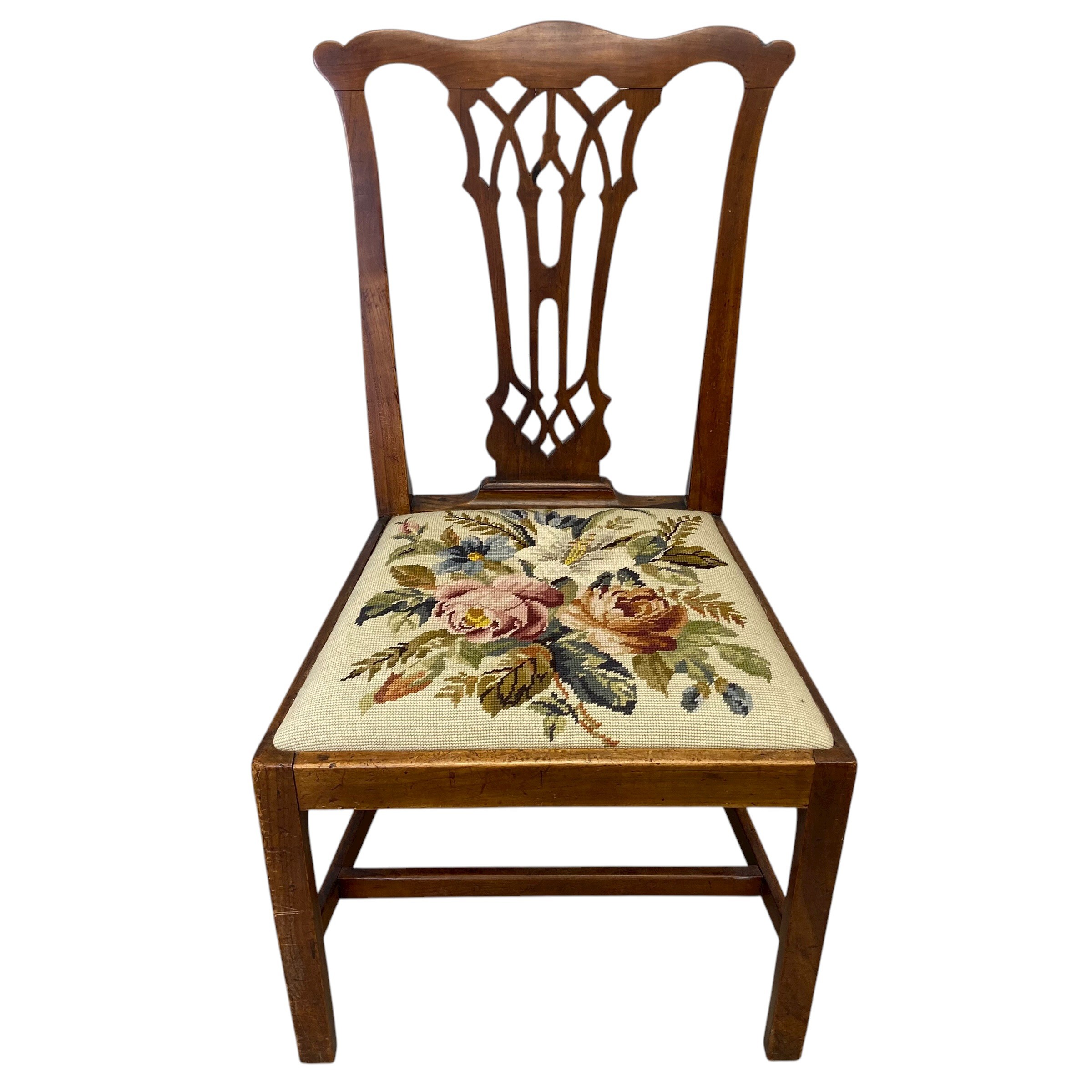 A Georgian mahogany dining chair in the Chippendale style together with a 19th century mahogany - Image 5 of 7