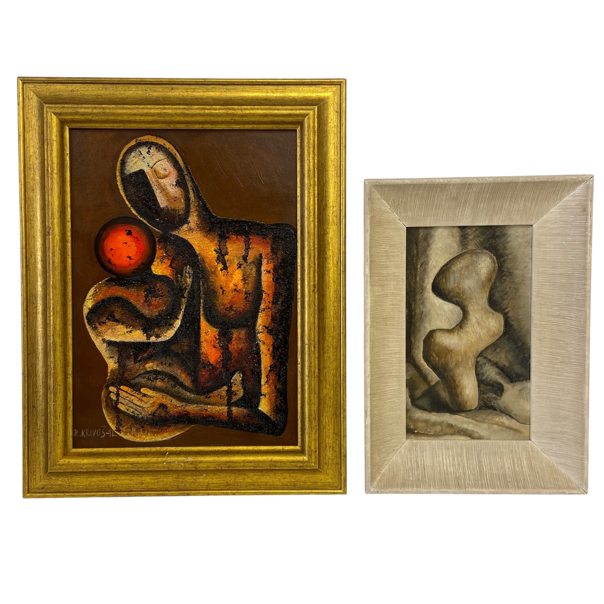 After Rudolf Krivos (b.1933), a signed contemporary oil on board titled 'Madona S Dietatum' 2012,