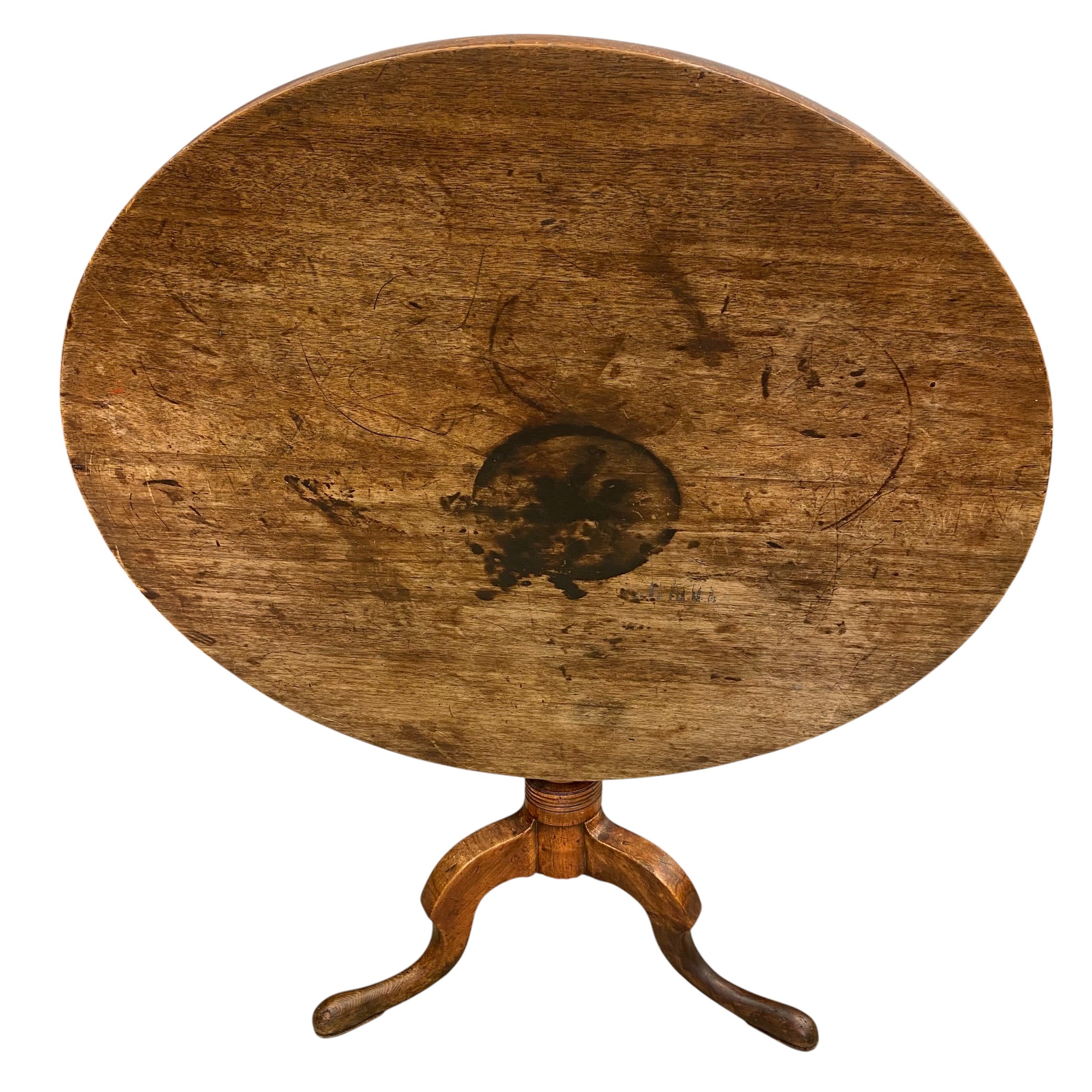 A 19th century mahogany occasional table with circular tilt-top over the carved pedestal raised on - Image 4 of 4