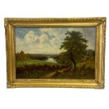 Walter Wallor Caffyn (1845-1898), a 19th century oil on canvas depicting figures in an English