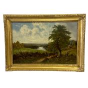 Walter Wallor Caffyn (1845-1898), a 19th century oil on canvas depicting figures in an English
