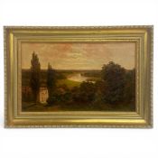James Isaiah Lewis (1860-1934), a C.1900 English School oil landscape on canvas, view across the
