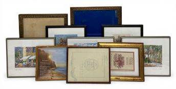 A mixed collection of contemporary prints and picture frames. H.44 W.34cm largest