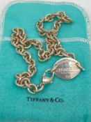 A vintage 'Please Return to Tiffany & Co New York 925' sterling silver choker necklace in original