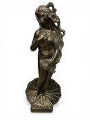 A vintage bronzed composite resin figure after the original 'The Birth of Venus' by Sandro