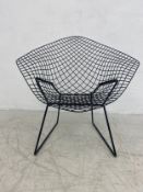 A mesh or wirework 'Diamond Chair' in the style of Harry Bertoia for Knoll.
