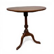 A 19th century mahogany tripod occasional table with circular tilt-top over the turned pedestal