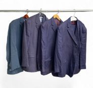 Two vintage men's Peter Christian linen two-piece suits together with a cotton three-piece and