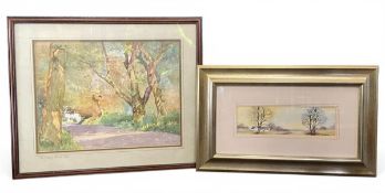 A contemporary watercolour titled 'The Wizard, Alderley Edge' by Davit Elliott, together with