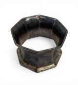 Three hallmarked sterling silver napkin rings. Weight: 80.41g