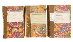 Three 19th century half Morocco bound volumes of 'The Laws of England' 1844, by Sir William