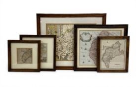 A mixed lot of framed maps to include an 18th century 'Map of Cumberland' 1742 by William Henry Toms