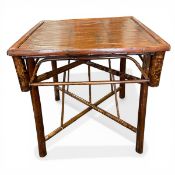 A 19th century Chinese metamorphic coffee/dining or occasional table in two parts with square