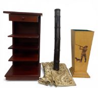 A mixed lot to include a vintage mahogany five tiered side table/bookshelf together with a 20th