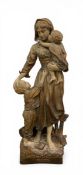 Lorenzo Vergnano (1850-1910), a C.1900 French Genre style painted terracotta figure group titled 'La
