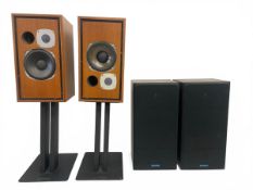 A pair of 1980s Castle Acoustics Richmond II floor standing stereo speakers together with a pair