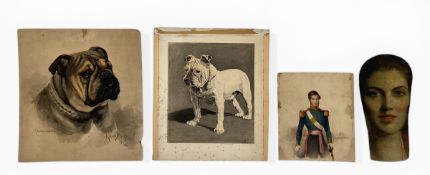 After Arthur Wardle (1864-1949), a C.1900 signed watercolour portrait sketch of an English