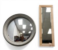 A contemporary 'Bizari 40' circular wall mirror with convex plate in a painted frame by