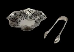 A 1960s hallmarked sterling silver openwork bon-bon dish by A Taite & Sons Ltd, London, 1960