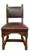 Maritime interest: An early 20th century oak framed and brown leather upholstered executive chair