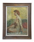 Marek Zulawski (1908-1985), an Impressionist style oil on canvas, nude study, signed bottom left