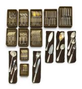 A vintage 127 piece silver plated Christofle Malmaison part cutlery service for twelve place