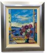 Jean-Claude Picot (1933–2020), a contemporary acrylic on canvas titled 'Reine Marguerites a Cannes'.