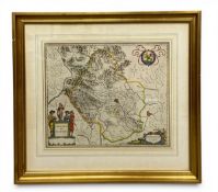 A vintage hand coloured map after the 17th century original titled 'Territorio di Vicenza' by Joan