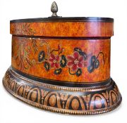 A large 19th century style table box or casket with allover hand painted swag and foliate