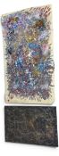 Two contemporary Abstract Expressionist style mixed media paintings by Graham Wood from The Infinity