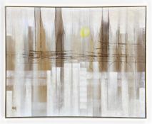 Kim Kyung (1922-1965), an early to mid 20th century oil on canvas depicting an abstract