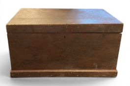 An early to mid 20th century painted pine coffer or blanket chest. H.49 W.91 D.50cm