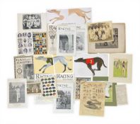 A mixed collection of vintage booklets, prints and paintings. All unframed.