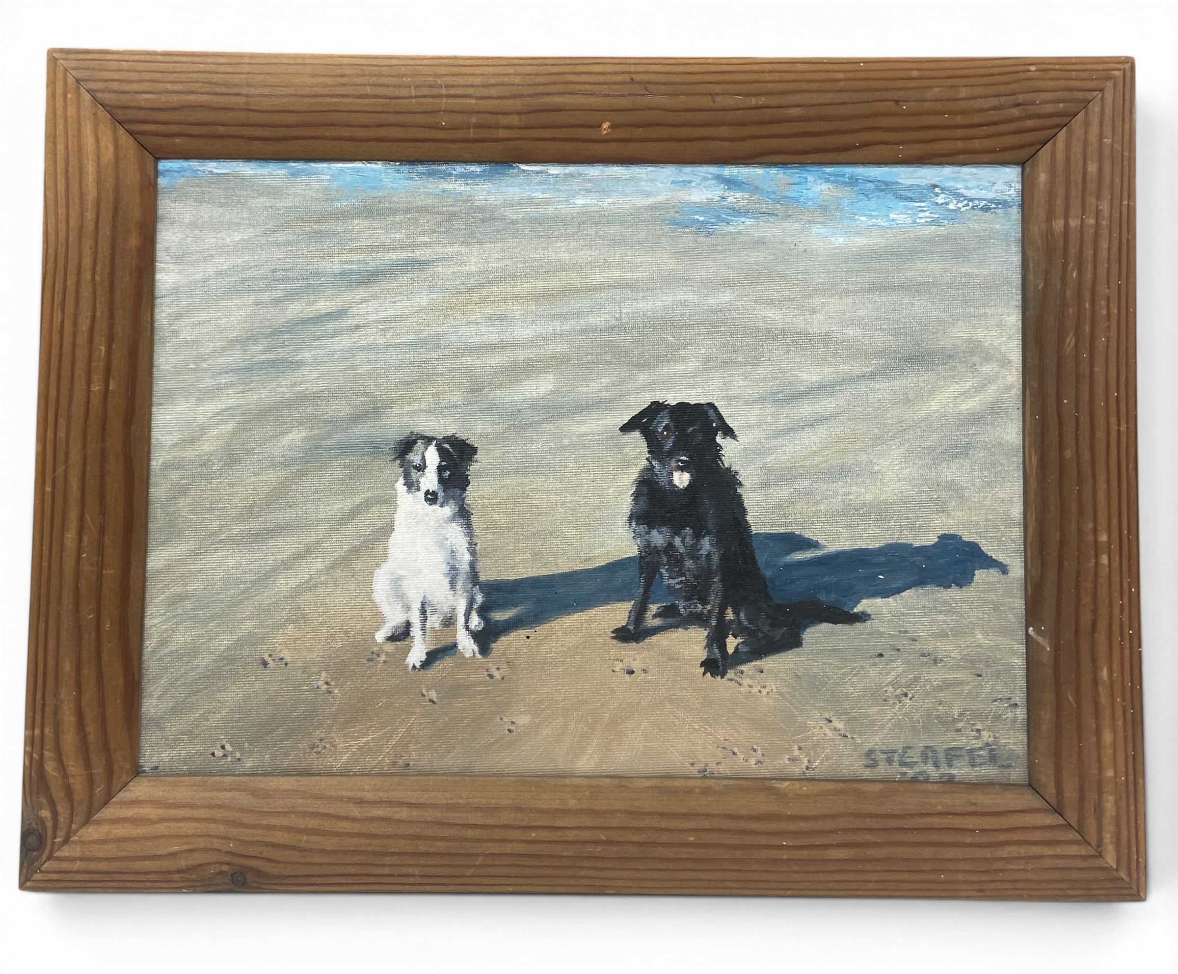 Sheila Steafel (1935-2019), Two oil paintings on canvas, dog portraits, signed and dated. H.33 W. - Image 2 of 9