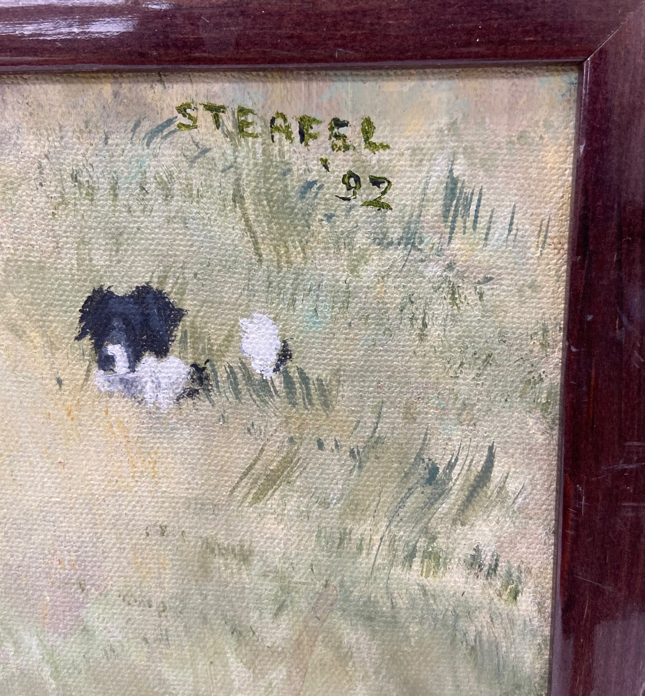 Sheila Steafel (1935-2019), Two oil paintings on canvas, dog portraits, signed and dated. H.33 W. - Image 8 of 9