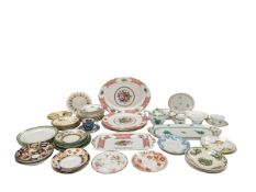 A Herend solitaire tea service on tray along with mixed porcelain to include Royal Albert, Royal