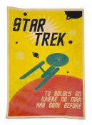 A vintage Star Trek poster. Unframed. H.42 W.30cm