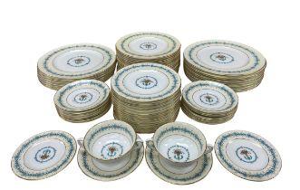A Coalport 'Queen Elizabeth' pattern part dinner service, 16 dinner plates, 18 dessert, 2 tea