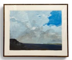 Robert Andrew Parker (1927-2023), a large contemporary gouache landscape painting on paper titled '