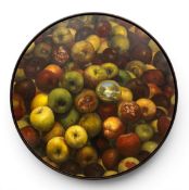 Julie Heffernan (b.1956), a contemporary oil painting on circular canvas titled 'Self Portrait as