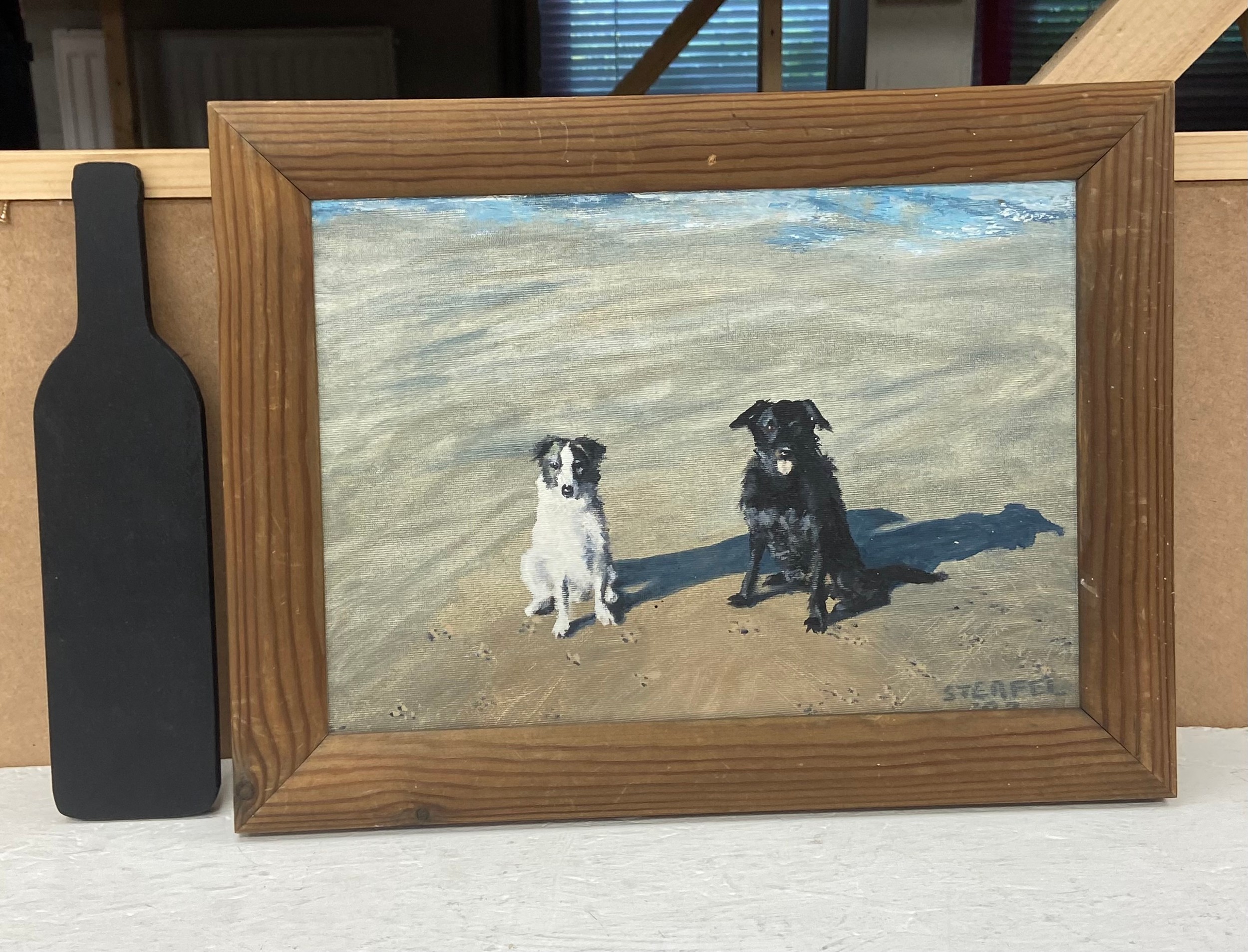 Sheila Steafel (1935-2019), Two oil paintings on canvas, dog portraits, signed and dated. H.33 W. - Image 3 of 9