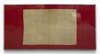 A large early 20th century resist dyed silk shoulder cloth from the Indonesian province of Sumetra