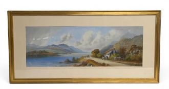 An early to mid 20th century watercolour titled 'Loch Katrine' by John Arnolds. Signed bottom