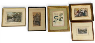 A mixed lot of 19th century and later prints. H.43 W.36cm