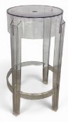 A Charles Ghost by Kartell stool with maker's mark. H.66cm.