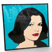 After Andy Warhol (1928-1987), a large vintage silkscreen 'Society Portrait' of Diane Von Furstenber