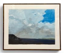 Robert Andrew Parker (1927-2023), a large contemporary gouache landscape painting on paper titled '