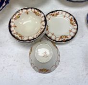 A 19th century Myott & Son part dinner service; six dinner plates etc., 'Rosemary' pattern.